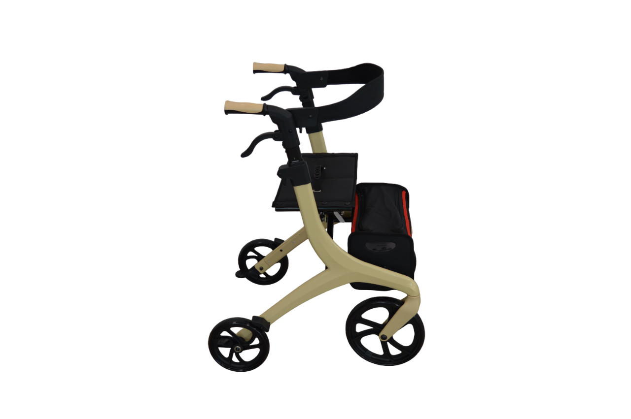 Foto : Homecare Rollator – Lichtgewicht Design – Inclusief Rugleuning en Opbergtas – Tot 136 kg