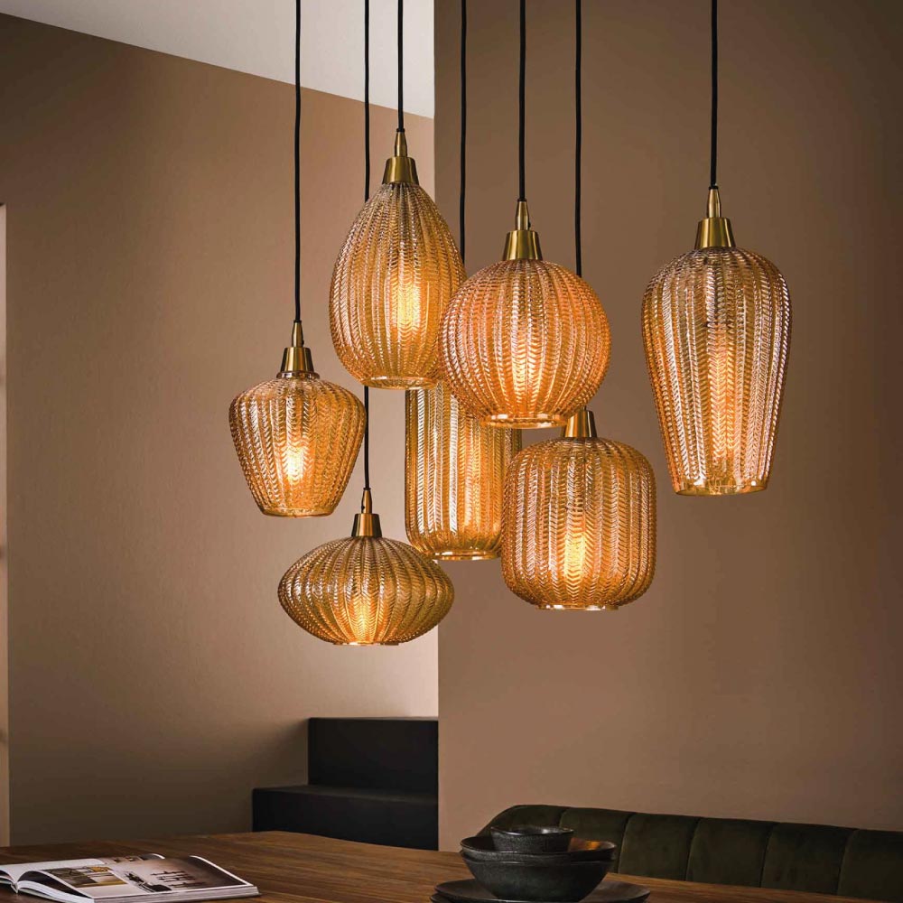 Foto: Heldr Hanglamp Ciara 7L Amber   Mooielampen com