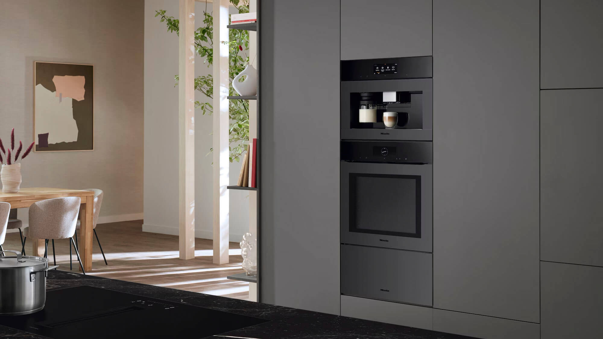 Foto: 18113e7148miele black matt mat zwart koffie automaat en oven tieleman keukens 2