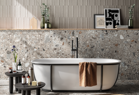 Foto : Trend: Speels terrazzo in de badkamer