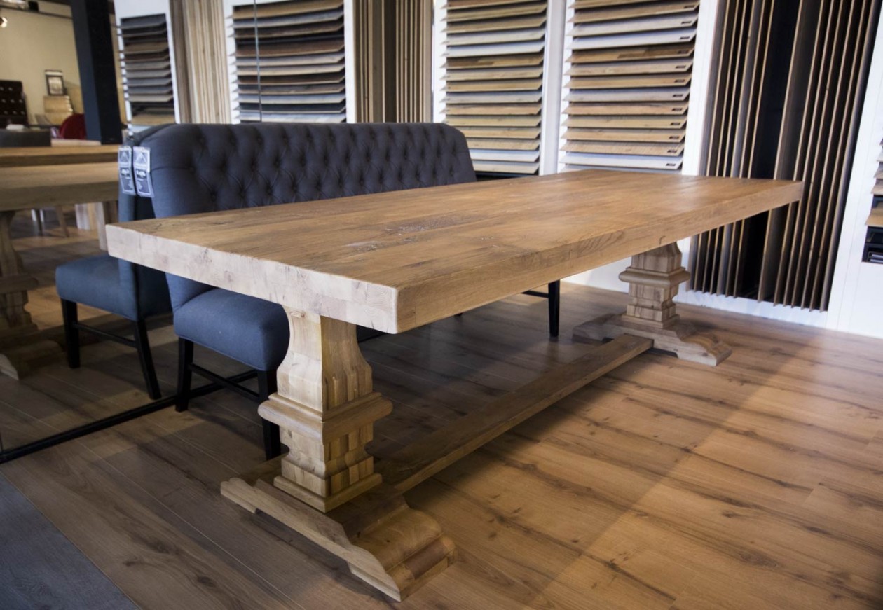 Kloostertafel Oud Eiken tafel meubels Wonen.nl